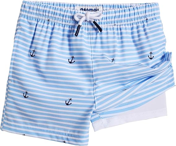 maamgic Boys Swim Trunks with Compression Liner Toddler Stretch Swim Shorts